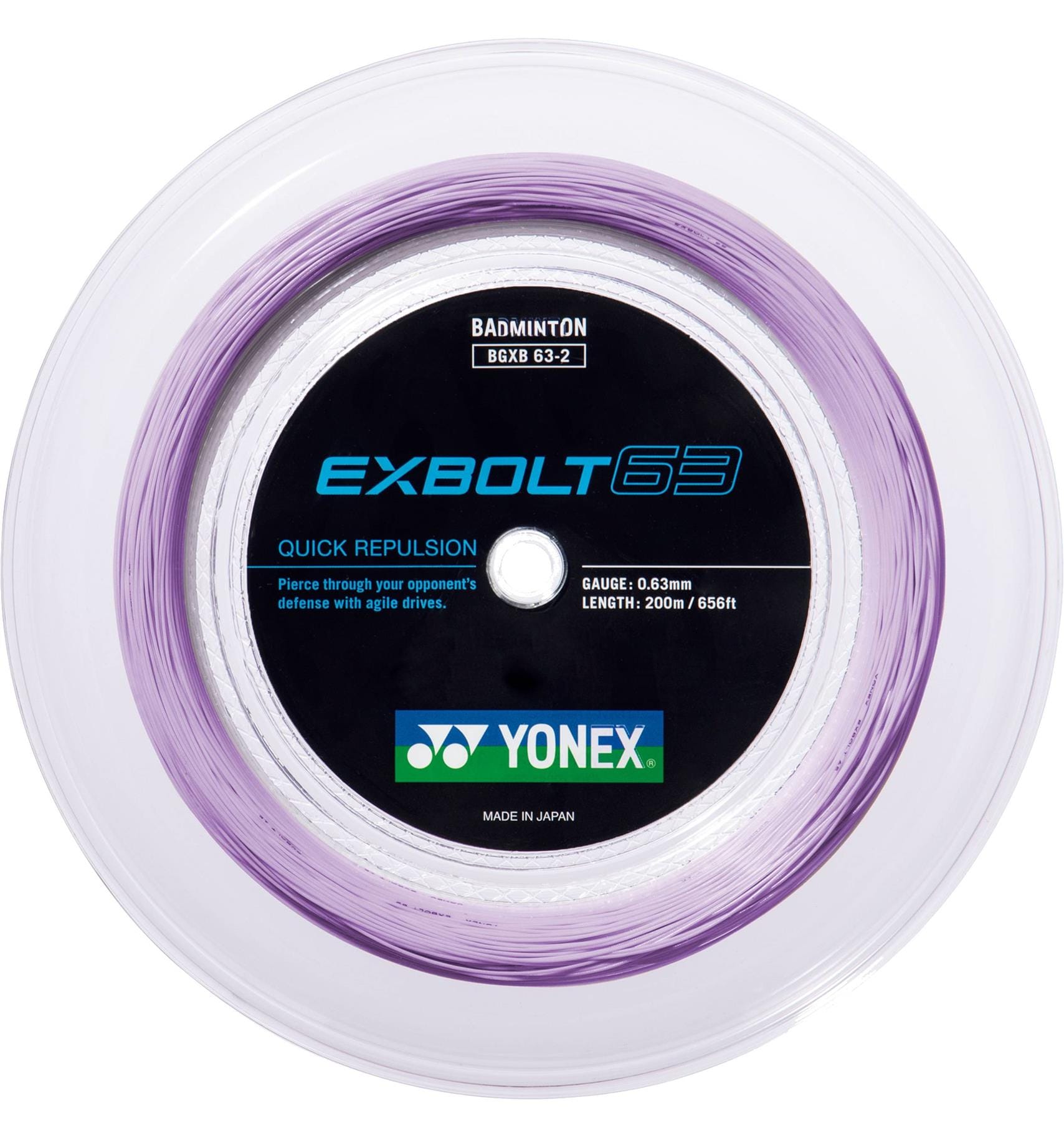 Yonex Exbolt 63 Badminton String Lavender - 0.63mm 200m Reel
