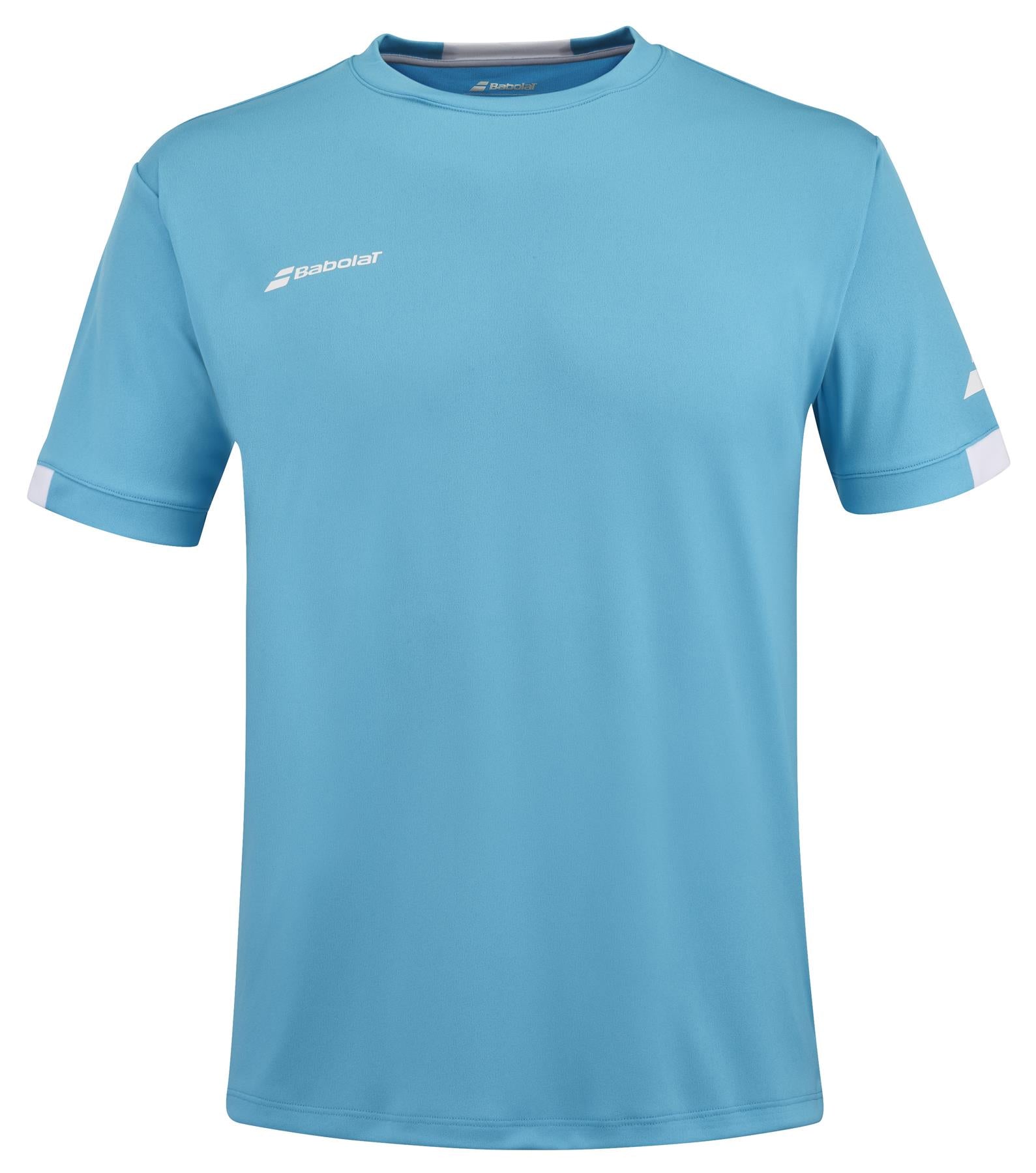 Babolat Play Mens Crew Neck Badminton T Shirt Cyan Blue