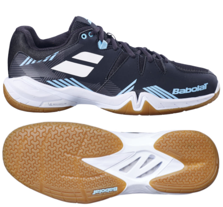 Babolat Shadow Spirit 2023 Mens Badminton Shoes Black Light Blue