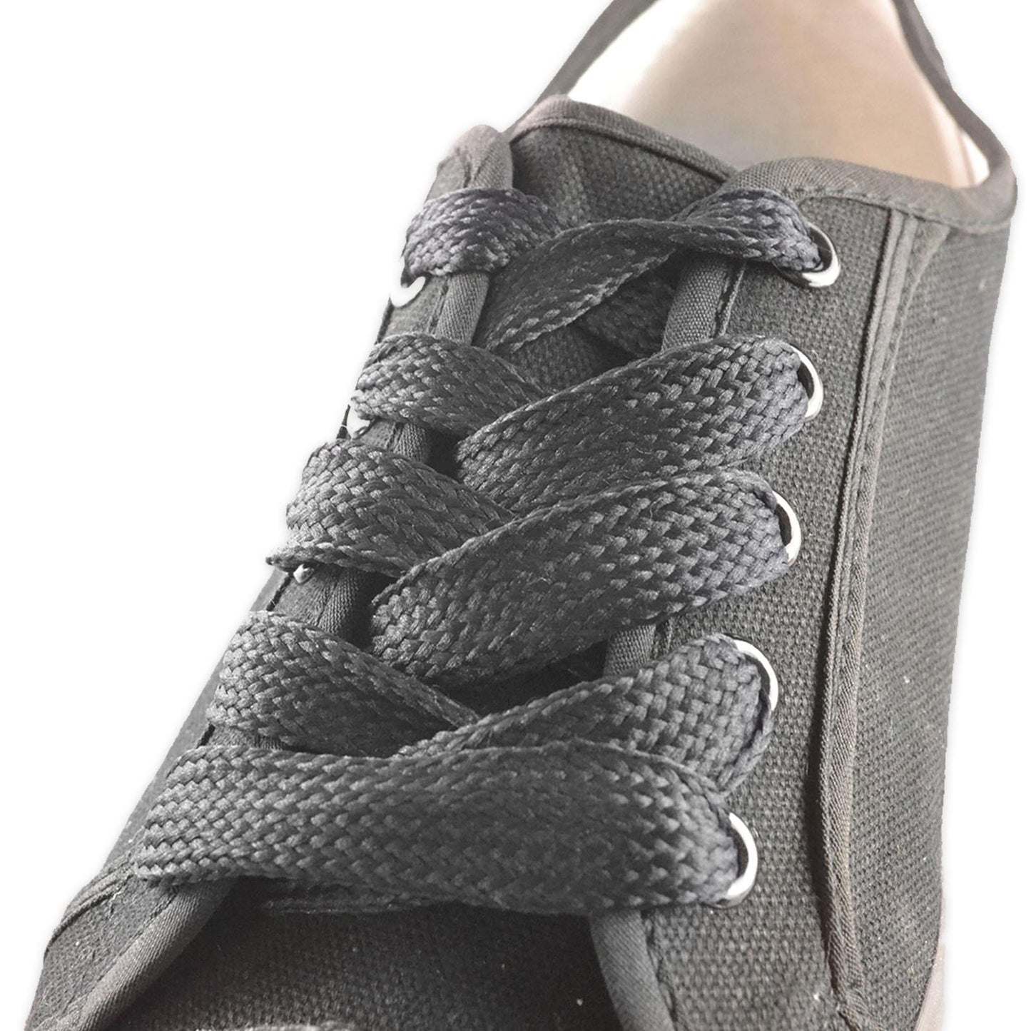 Shoestring Flat Block Badminton Shoe Laces - Black 140cm