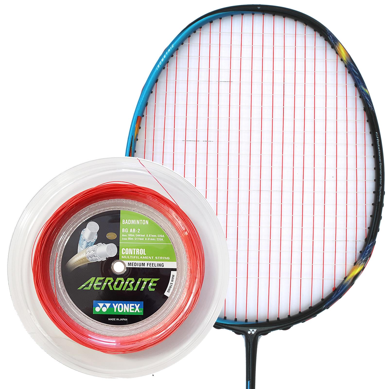 Yonex AeroBite Badminton String White Red - 0.67/0.61MM 200m Reel —  Badminton HQ
