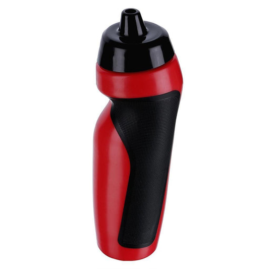 The Precision Sport 600ml Water Bottle - Red by Precision features a BPA-free construction with a stylish red and black color scheme, an ergonomic curved design for a comfortable grip, and is finished with a black twist-off cap and spout.