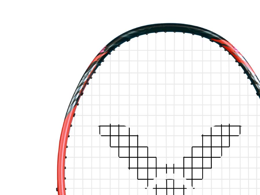 Victor Thruster Ryuga Metallic C 3U Badminton Racket - Black / Red - Detail