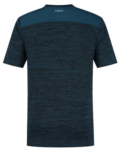 K-Swiss Hypercourt Badminton T-Shirt - Blue Opal Melange