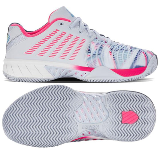 K-Swiss Express Light 3 HB Womens Badminton Shoes - Arctic / White / Neon Pink