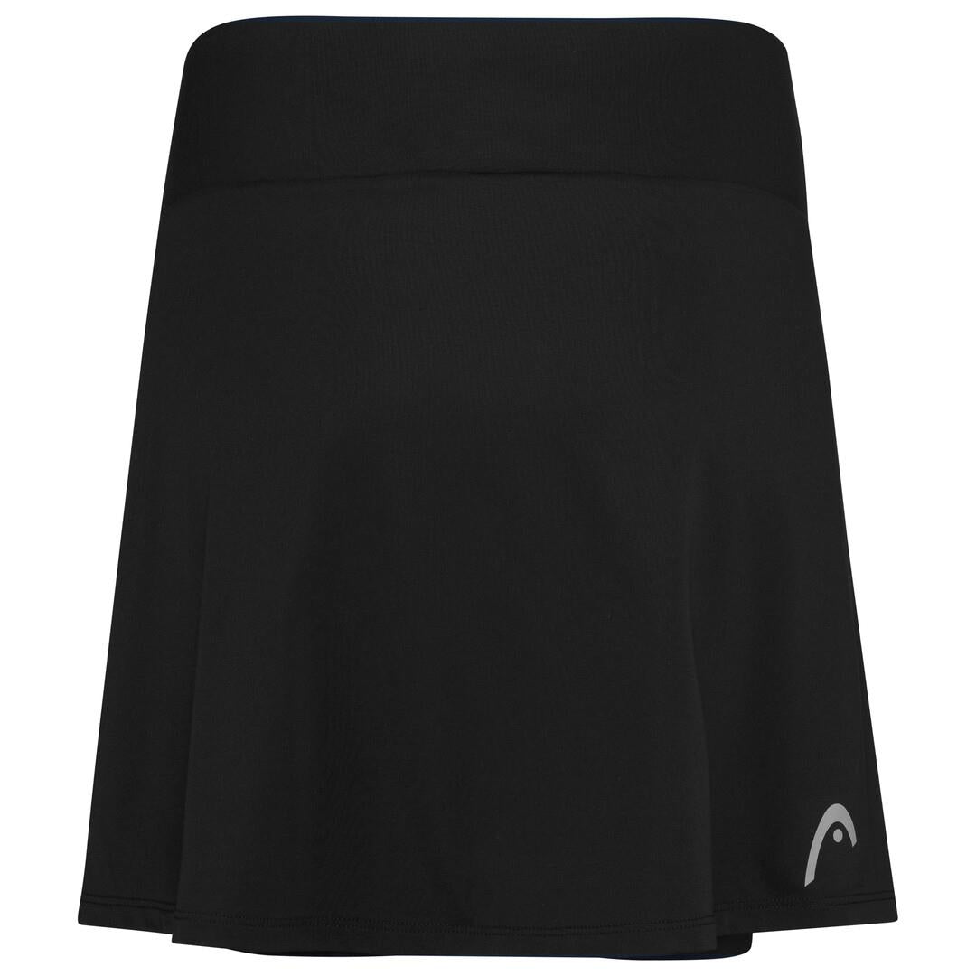 HEAD Womens Club Basic Badminton Skort Long - Black - Rear