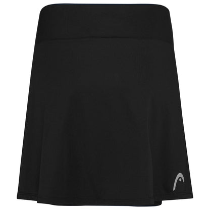 HEAD Womens Club Basic Badminton Skort Long - Black - Rear