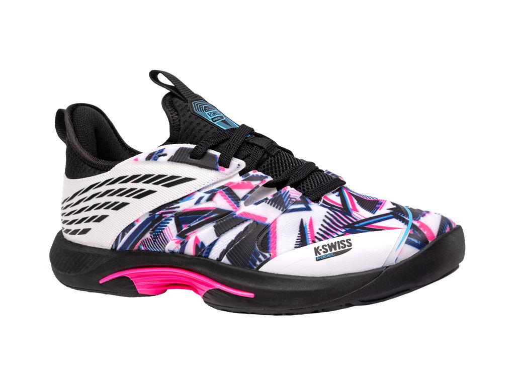 K-Swiss Speedtrac Badminton Shoes - White / Black / Neon Pink - Front Right