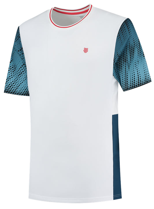 K-Swiss Hypercourt Print Crew 3 Badminton T-Shirt - White