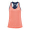 The Babolat Play Women's Badminton Tank Top in Fluo Strike and Estate Blue is a sleeveless athletic garment crafted from lightweight Fiber Dry-polyester. It ensures freedom of movement and includes a subtle logo on the chest, adding a sporty flair.