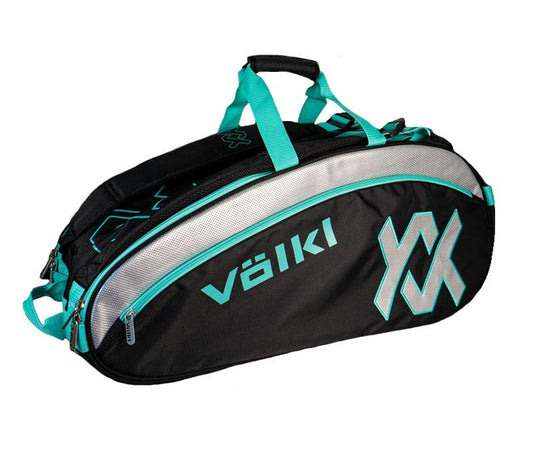 Volkl Combi 6 Racket Badminton Bag - Black / Turquoise