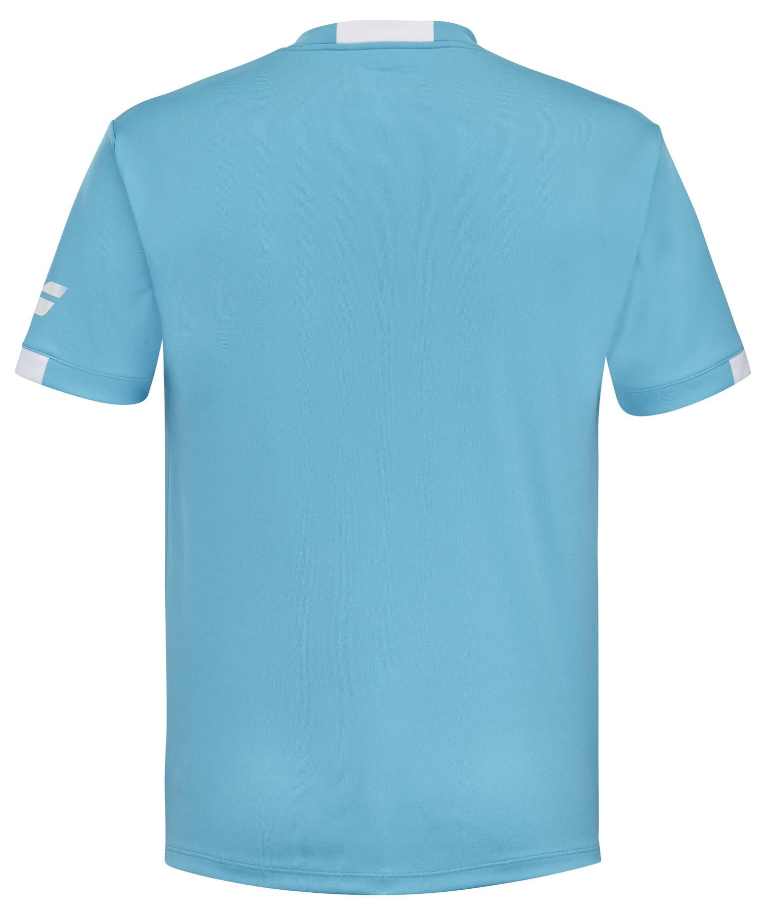 Babolat Play Mens Crew Neck Badminton T-Shirt - Cyan Blue - Back