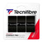 A package of the Tecnifibre Contact Pro Badminton Overgrip in black, designed to offer a tacky effect for superior grip.