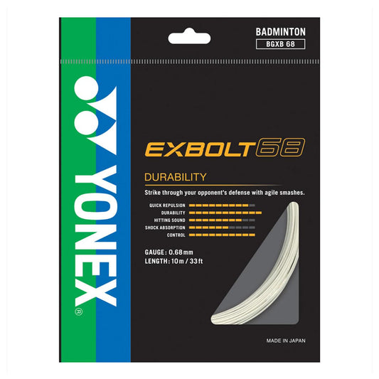 Yonex Exbolt 68 Badminton String White - 0.68mm 10m Packet