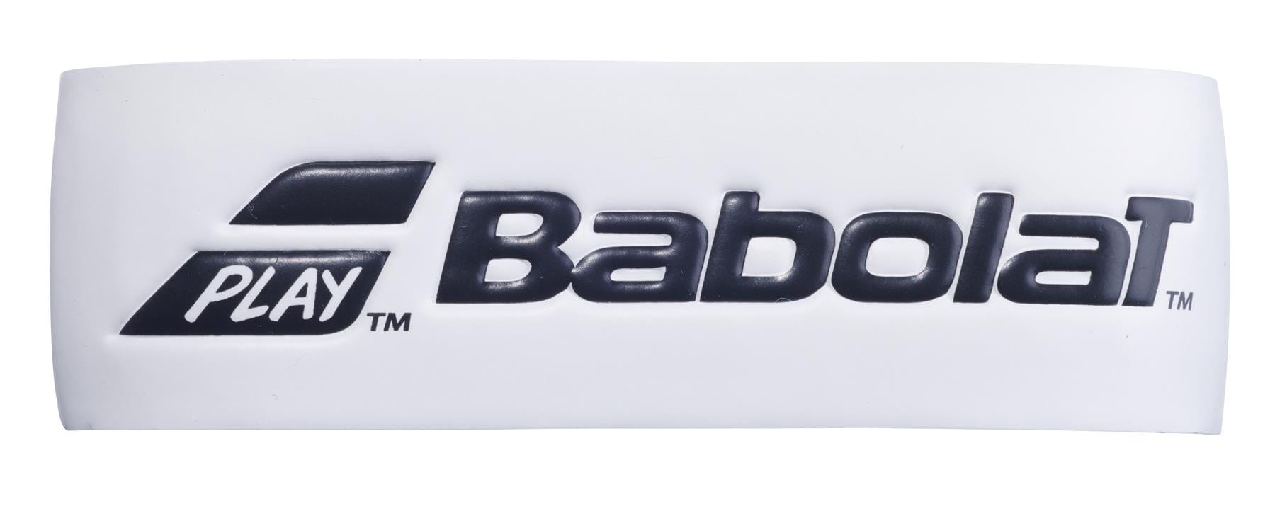 A Babolat Syntec Pro X1 Replacement Badminton Grip in white, branded with the Babolat logo in black text and the word "PLAY" on the left side, designed to provide an absorbent grip for enhanced comfort.