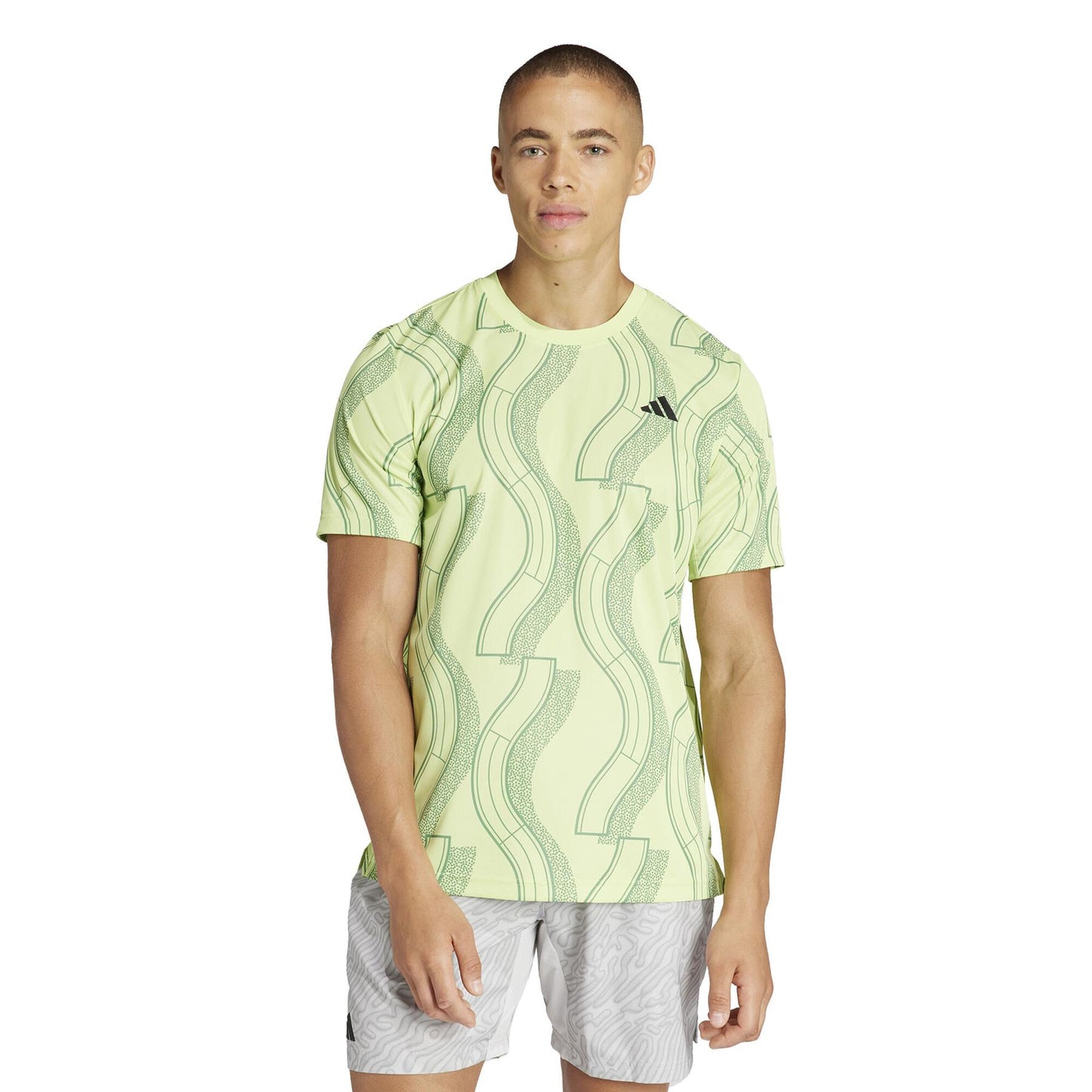 ADIDAS Mens Club Graphic Badminton T-Shirt - Green