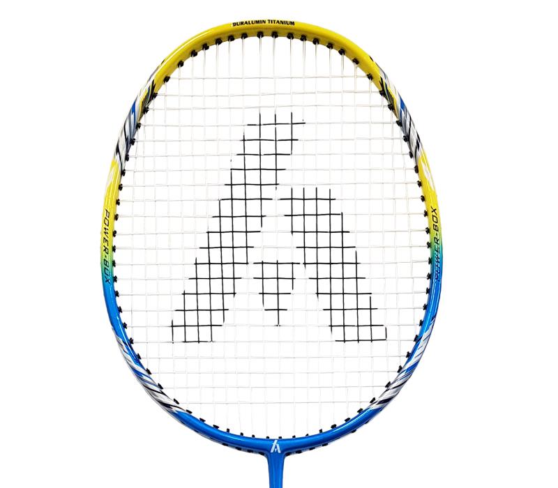 Ashaway AM 9SQ Badminton Racket - Blue / Yellow - Head