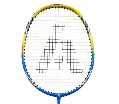 Ashaway AM 9SQ Badminton Racket - Blue / Yellow - Head