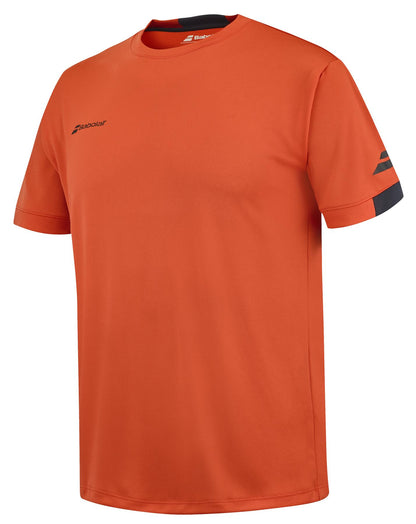 Babolat Play Mens Crew Neck Badminton T-Shirt - Fiesta Red - Angle
