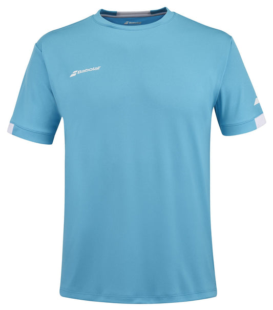 Babolat Play Mens Crew Neck Badminton T-Shirt - Cyan Blue