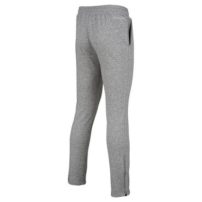 Tecnifibre Unisex Team Badminton Pants in Silver, featuring an elastic waistband and side pockets. Displayed from the back, the pants are made from a stretchy fabric that looks soft and comfortable with a cotton base, making them perfect for casual or athletic wear.