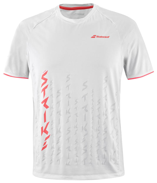 Babolat Strike Mens Crew Neck Badminton T-Shirt - White