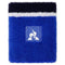 Introducing the Le Coq Sportif Sweatband in Lapis Blue, crafted by the renowned brand Le Coq Sportif. This wristband is available in blue, white, and black and features a central emblem depicting the iconic stylized rooster design. It offers a soft, looped texture characteristic of sportswear wristbands, ensuring effective sweat management during workouts.