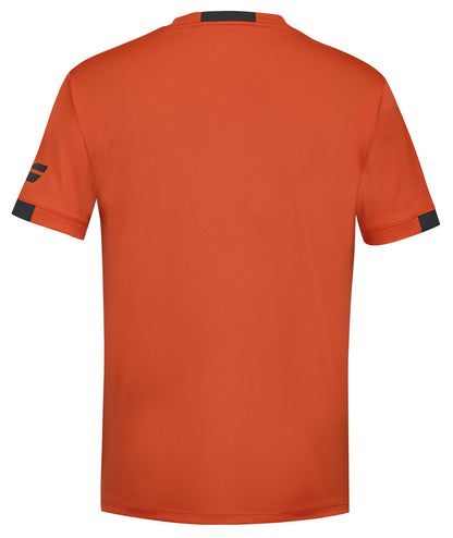 Babolat Play Mens Crew Neck Badminton T-Shirt - Fiesta Red - Back