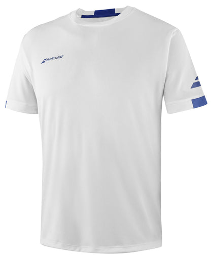 Babolat Play Mens Crew Neck Badminton T-Shirt - White - Angle