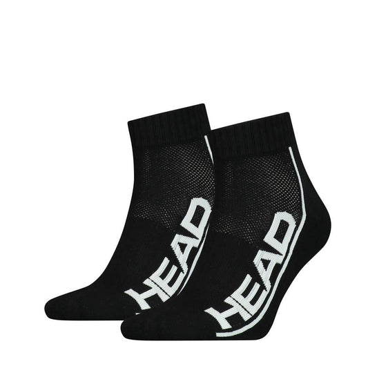 HEAD Stripe Quarter Socks (2 Pack) - Black
