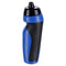 The Precision Sport 600ml Water Bottle - Royal, offered by Precision, features a BPA-free design in blue and black plastic with a curved structure and textured grip area for improved handling, topped off with a sleek black cap.