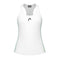 The HEAD Spirit Women's Badminton Tank Top by HEAD is made from moisture transfer microfibre. This white sleeveless design includes green piping on the sides, a small black logo at the center, and a racerback style to allow for optimal movement.