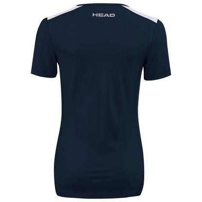 HEAD Womens Club Tech 22 Badminton T-Shirt - Dark Blue - Rear