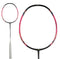 Explore the Li-Ning Halbertec Motor 5U Badminton Racket - Pink, a sophisticated and contemporary racket designed with an eye-catching black, pink, and multicolored frame. Its white handle enhances the chic appearance. Displayed both in full-length and close-up views, this mid-range choice is ideal for players looking for superior quality and performance.