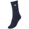 A single marine sock with a ribbed texture, designed for comfort, featuring a small white logo near the top. Perfect for racket sports enthusiasts, the Tecnifibre Mens Classic Badminton Sock stands upright against a plain white background.