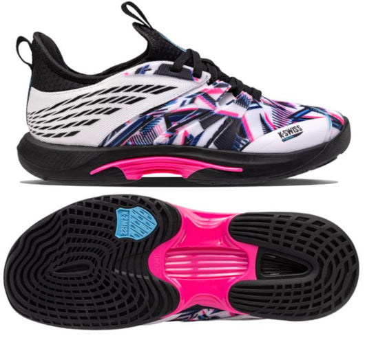 K-Swiss Speedtrac Badminton Shoes - White / Black / Neon Pink