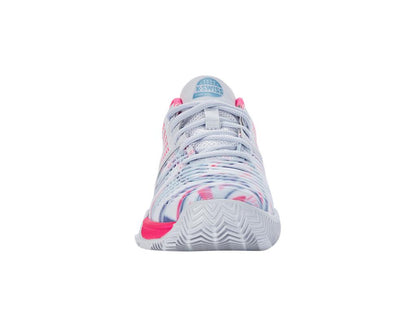 K-Swiss Express Light 3 HB Womens Badminton Shoes - Arctic / White / Neon Pink - Front
