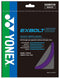 The Yonex Exbolt 65 Badminton String Purple - 0.65mm 10m Packet boasts quick repulsion and excellent shock absorption, now upgraded with FORGED FIBER for improved durability. This string, produced by Yonex in Japan, features a gauge of 0.65mm and is available in a vibrant purple color.