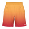 The HEAD Vision Power II Men's Badminton Shorts showcase a gradient design that shifts from yellow at the waist to red at the hem. Constructed with 4-way stretch and moisture-wicking microfiber, these shorts provide excellent flexibility and comfort. An elastic waistband and a subtle HEAD logo near the bottom enhance the overall look.