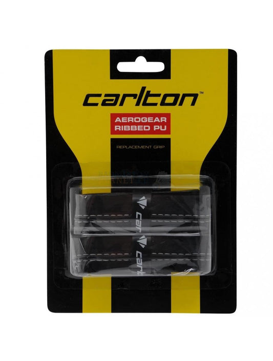 Carlton Aerogear Ribbed Badminton Replacement Grip - Black (2 Pack)