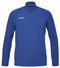 The Babolat Play Men's Badminton Jacket in Sodalite Blue is a sporty design made from recycled polyester, featuring a high collar and long sleeves. The chest displays the prominent Babolat logo, and its Fiber Dry technology ensures comfort during play.