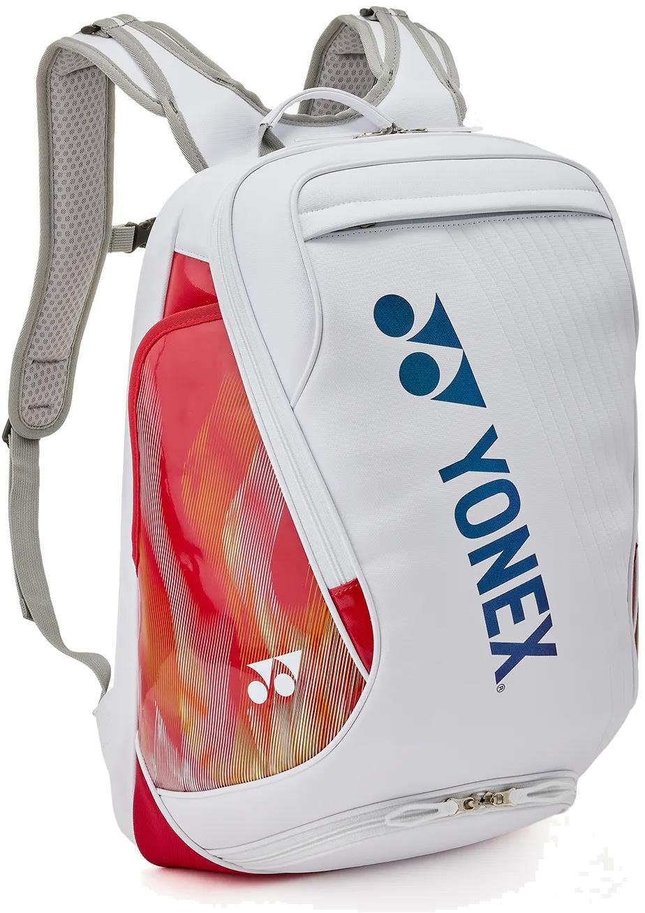 YONEX ダッフルバッグ ホワイト/レッド Yonex 02612EX Expert Badminton Backpack - White — Badminton HQ