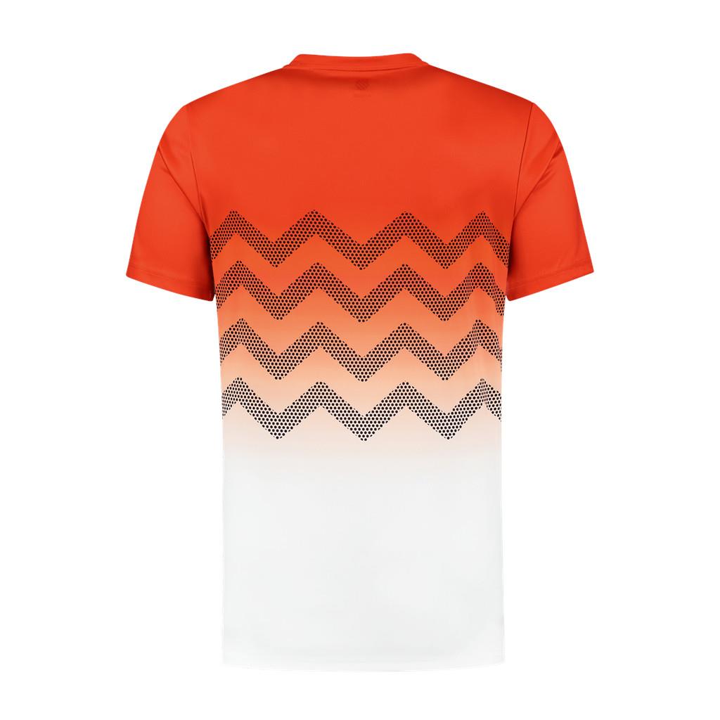 K-Swiss Hypercourt Print Crew 2 Mens T-shirt - Orange / White