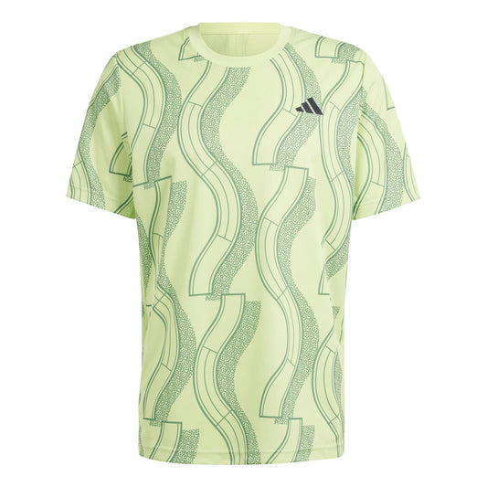 ADIDAS Mens Club Graphic Badminton T-Shirt - Green