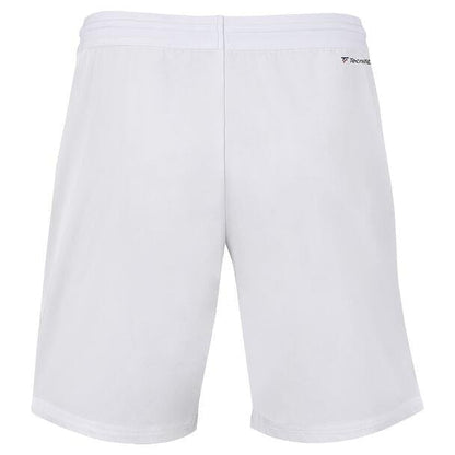 The Tecnifibre Men's Team Badminton Short in White is engineered for ultimate lightness, featuring a sophisticated design with a discreet logo near the waistband at the back, providing superior ventilation for enhanced performance.