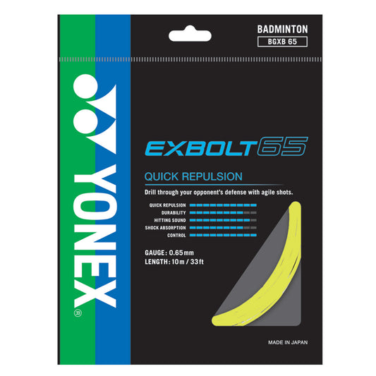 Yonex Exbolt 65 Badminton String Yellow - 0.65mm 10m Pack