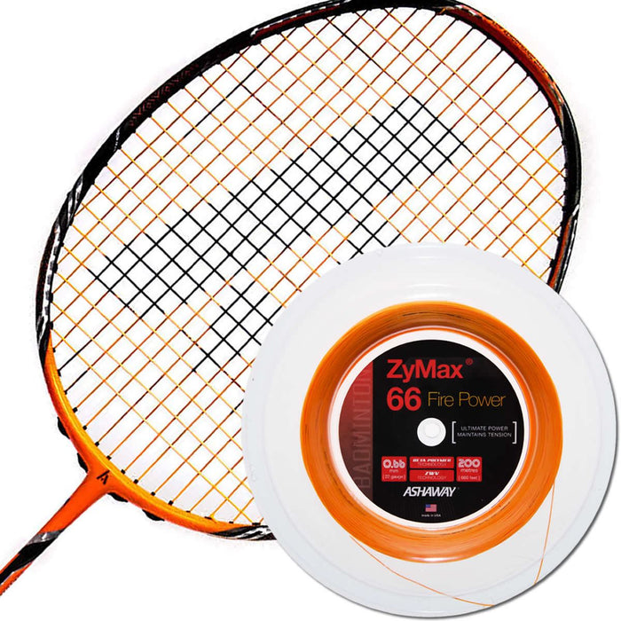 Ashaway Zymax 66 Fire Power Badminton String Orange - 0.66MM - 200m Reel