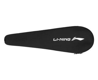 A sleek, black cover from Li-Ning's Turbo Charging 70 Instinct series with a zipper, ideal for safeguarding your Li-Ning racket.