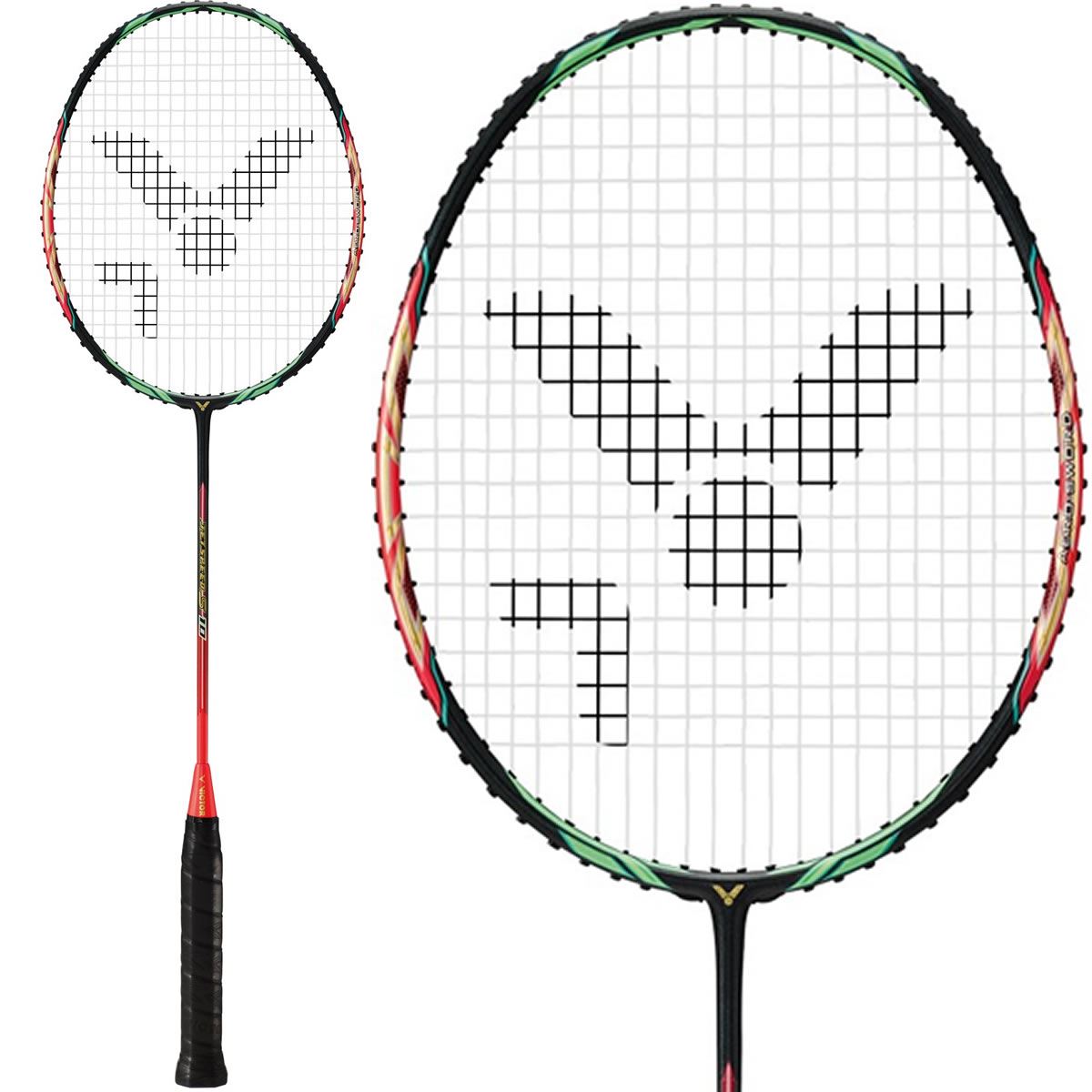 Victor Jetspeed S 10 Q Badminton Racket - Red Black - Professional