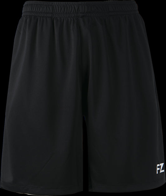 Introducing the FZ Forza Landos Men's Badminton Shorts in black, designed specifically for badminton enthusiasts. These shorts come with an elastic waistband and feature state-of-the-art Dryforze technology to ensure quick drying and supreme comfort during intense matches. Accented with the "FZ" logo in white near the hem, these are the perfect choice for players seeking performance and style.